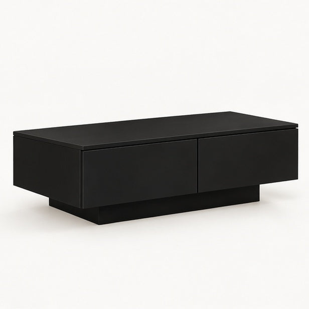 Table basse rectangulaire effet bois noir avec rangement