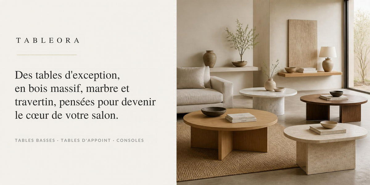 La table basse, cœur de chaque salon.